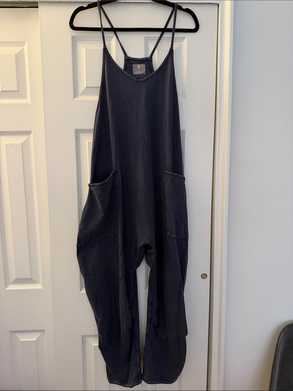 Women's Navy Blue Relaxed Jumpsuit with Pockets